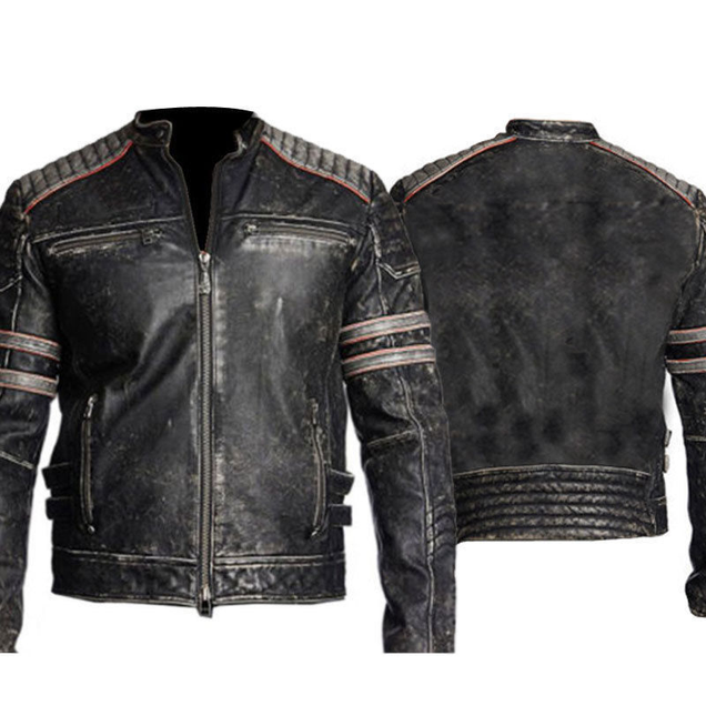 Illustration for article titled Motorbike Stylish Vintage Retro Black Distressed Leather Jacket